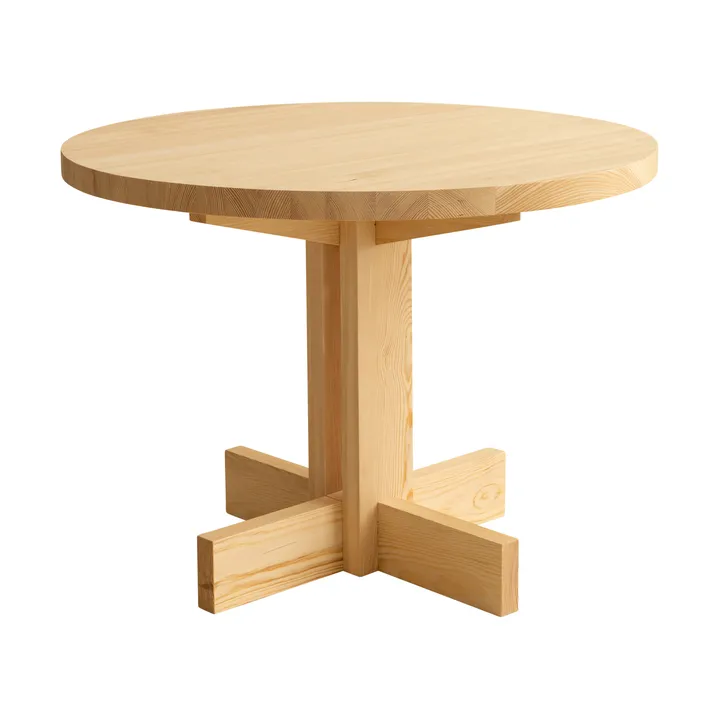 001 Dining Table dining table - Matte oil-waxed pine, Ø100x74 cm - Vaarnii