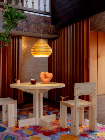 001 Dining Table dining table - Matte oil-waxed pine, Ø100x74 cm - Vaarnii