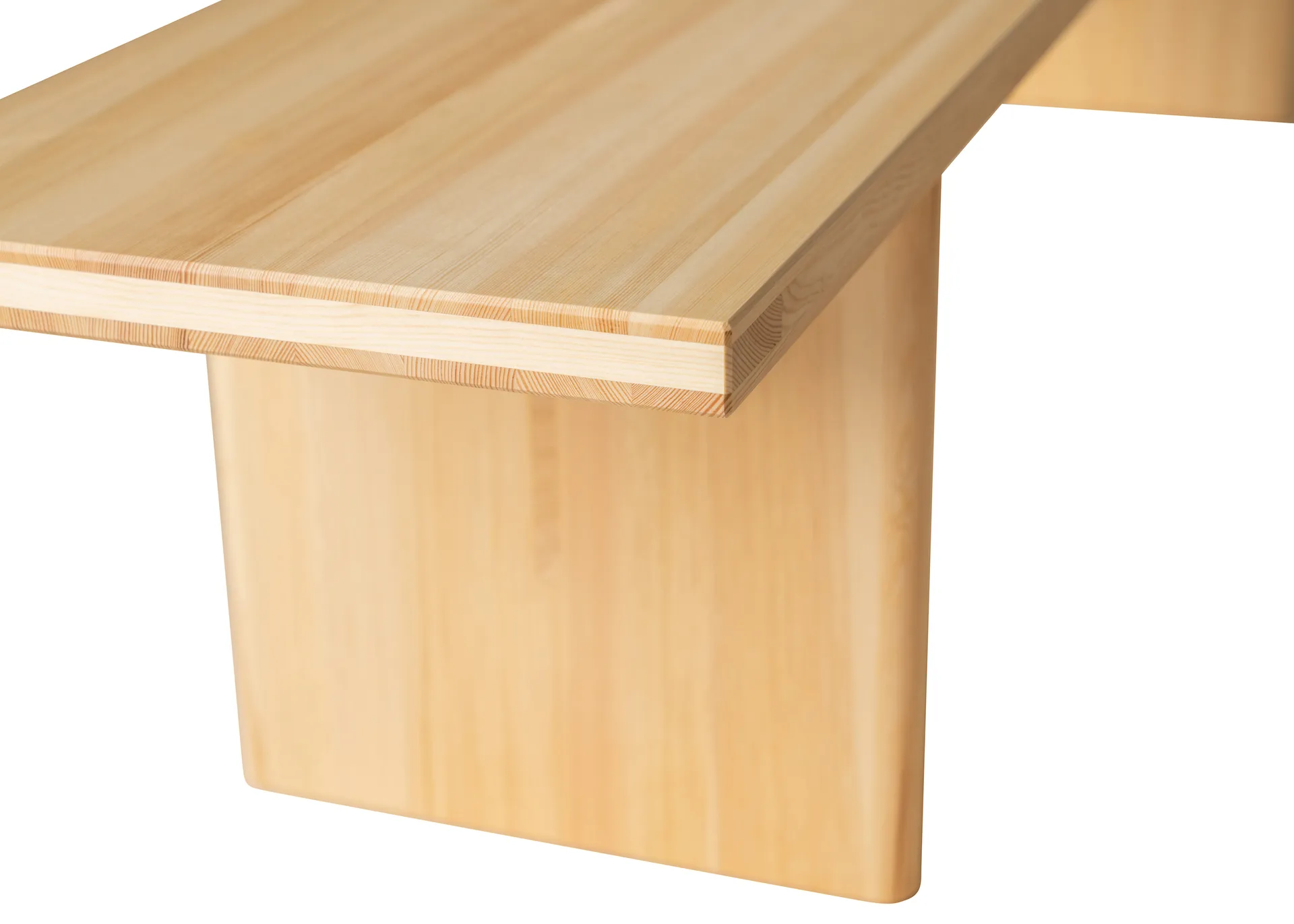 012 Kolmio Bench bench, Matte oil-waxed pine, 227x42x45 cm Vaarnii