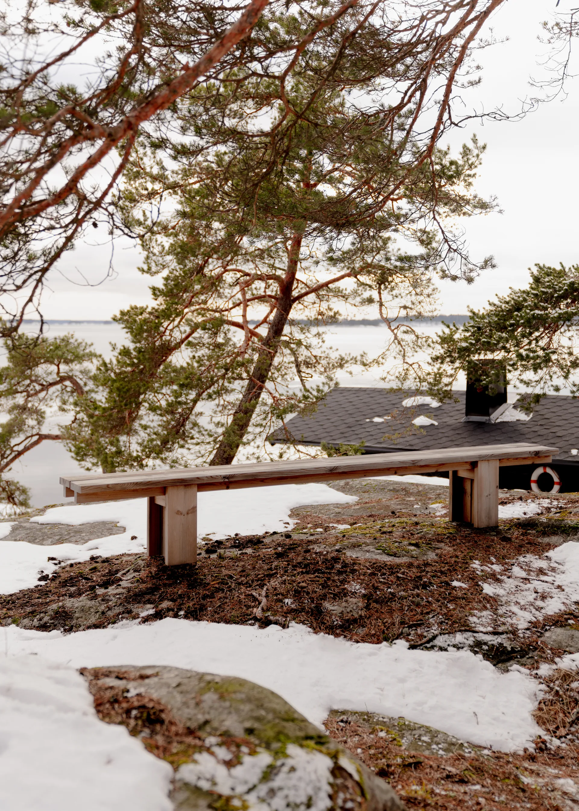 013 Osa Outdoor Bench bench, Thermally treated pine, 270x37x49 cm Vaarnii