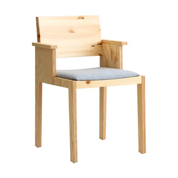 016 Maasto Dining Armchair armchair - Matte oil-waxed pine, upholstered grey seat - Vaarnii