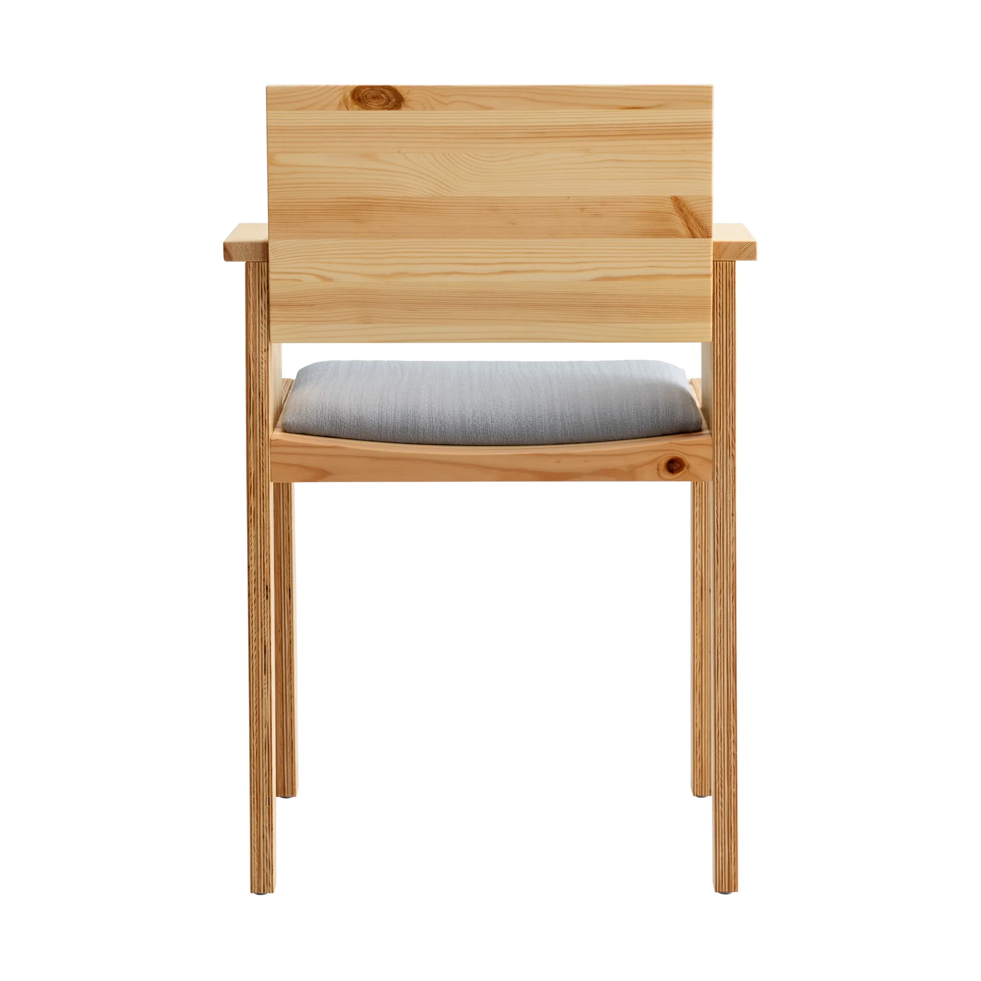 016 Maasto Dining Armchair armchair, Matte oil-waxed pine, upholstered grey seat Vaarnii