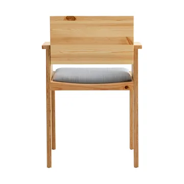 016 Maasto Dining Armchair armchair - Matte oil-waxed pine, upholstered grey seat - Vaarnii