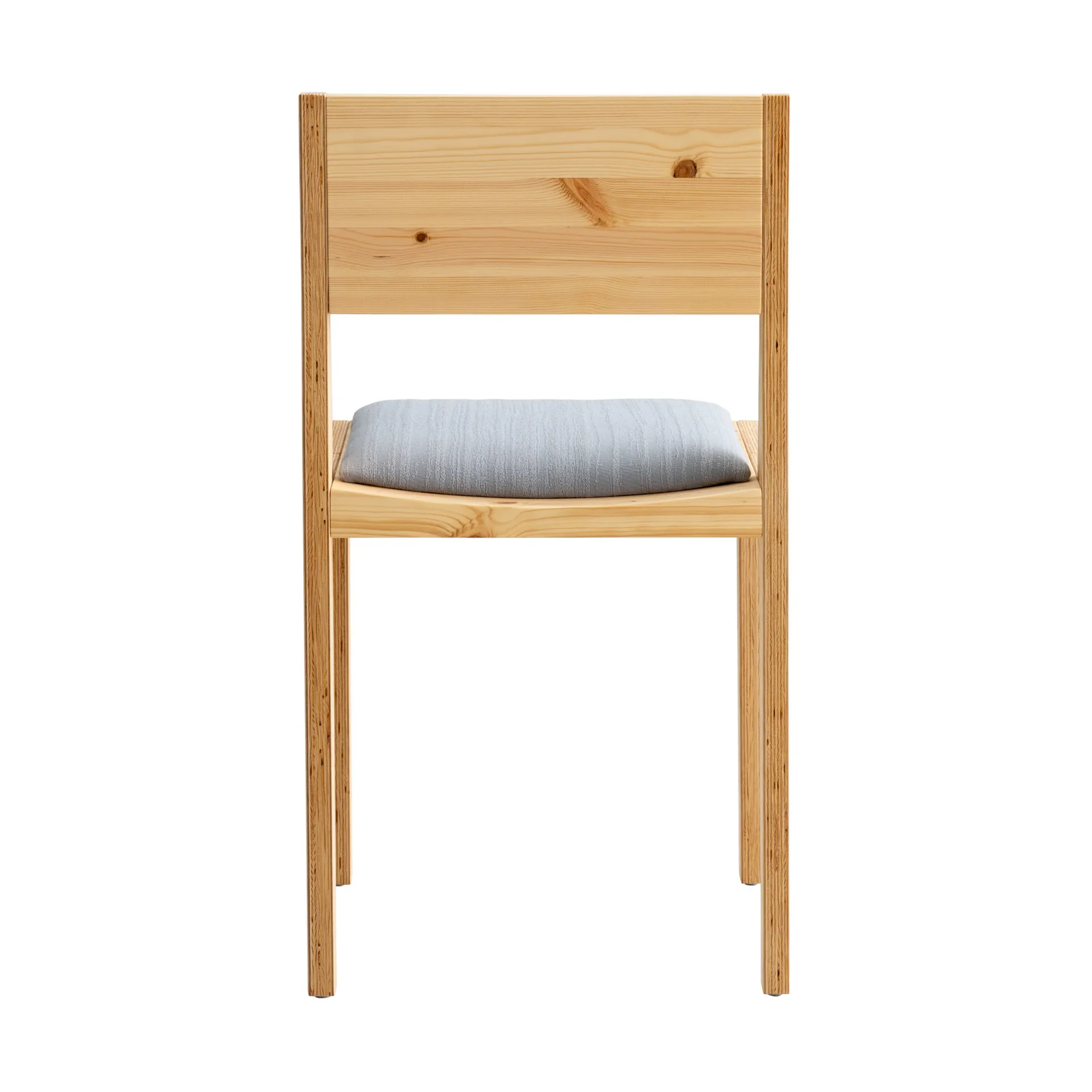 016 Maasto Dining Chair chair, Matte oil-waxed pine, front-sided in gray Vaarnii