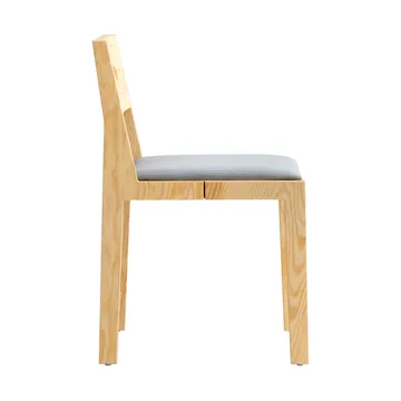 016 Maasto Dining Chair chair - Matte oil-waxed pine, upholstered grey seat - Vaarnii