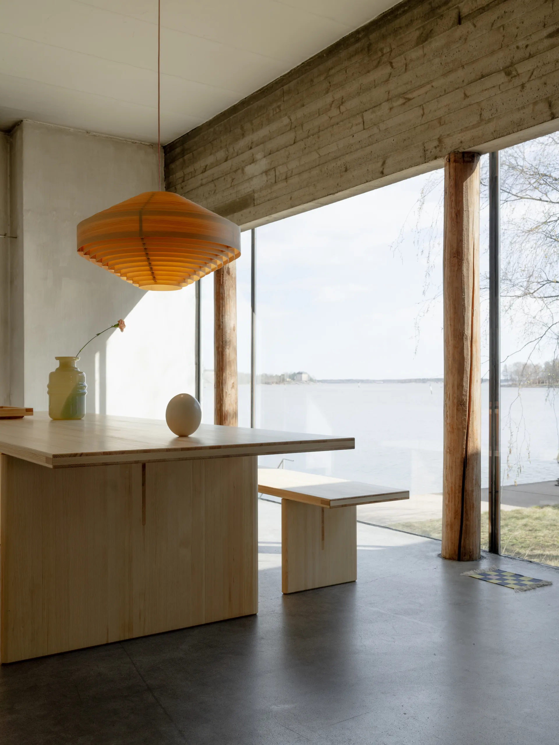1003 Hans Pendant pendant, Matte oil-waxed pine, Ø60 cm Vaarnii