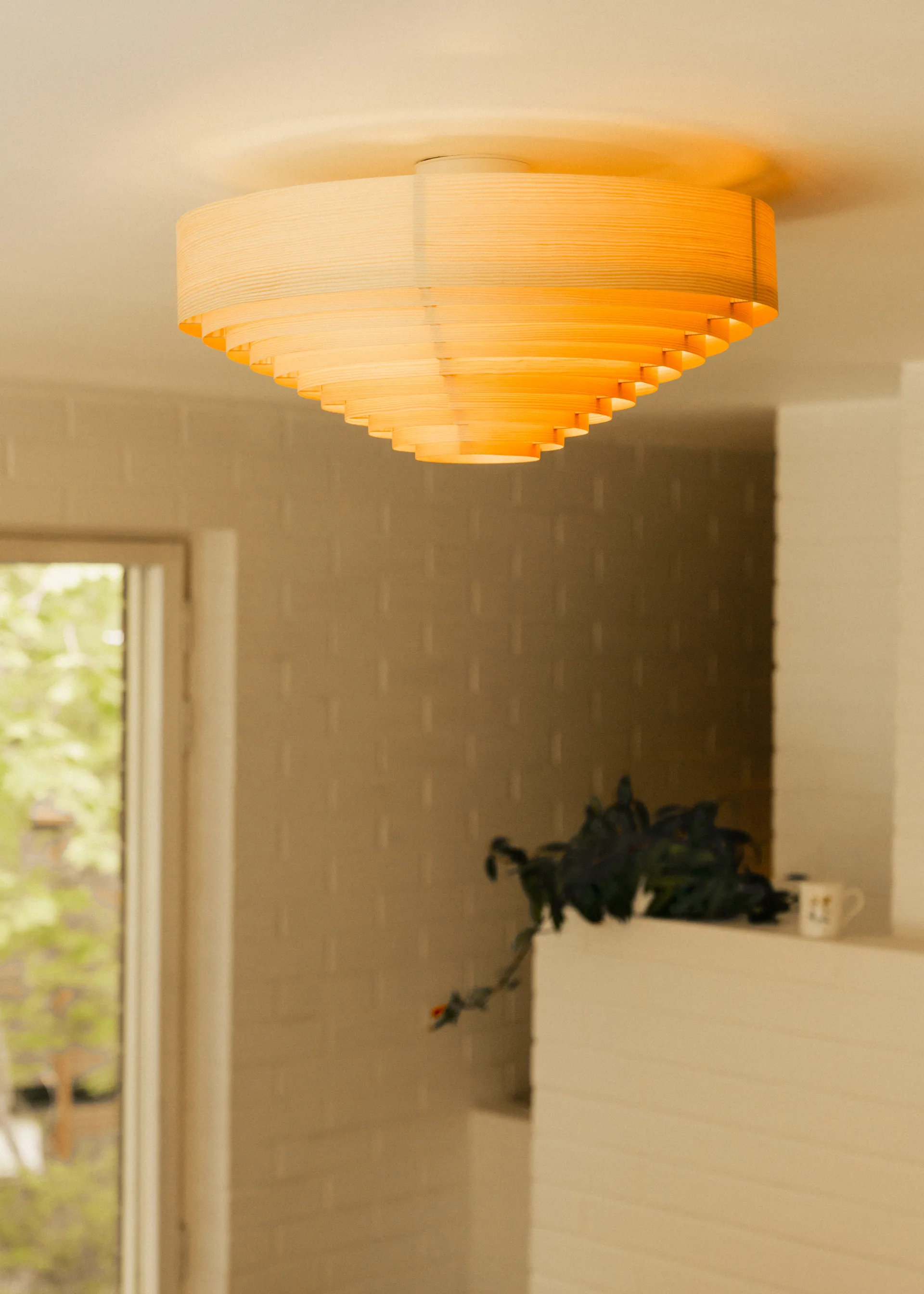 1005 Hans Ceiling Light plafond, Matt oil-waxed pine, Ø55 cm Vaarnii