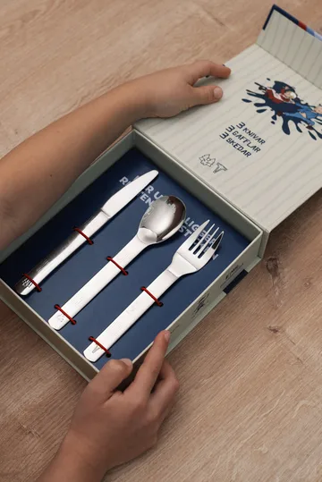 Lupo Emil children's cutlery 9 pieces - Silver - Vargen & Thor