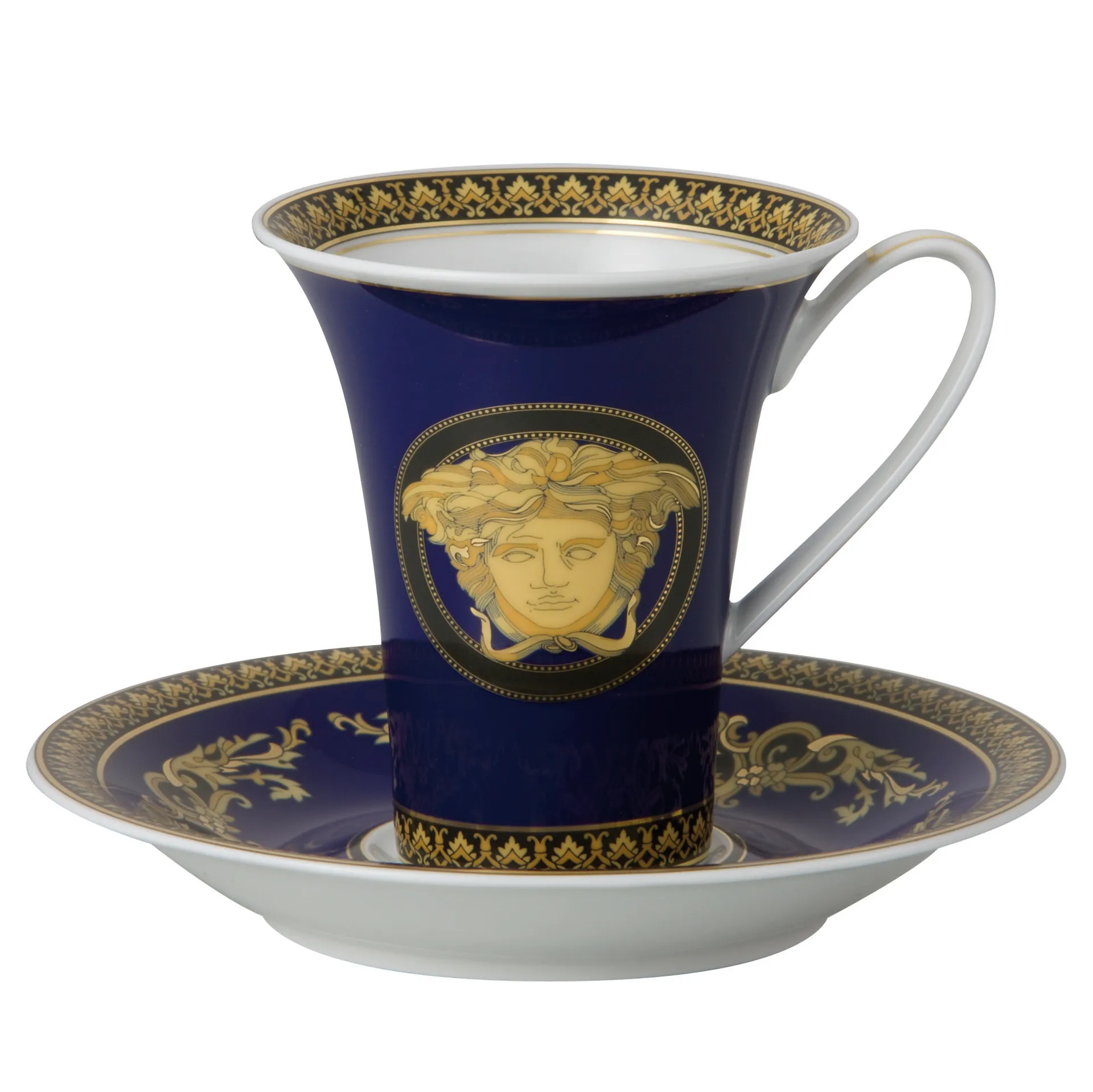 Versace Medusa Blue cup with saucer, set Versace