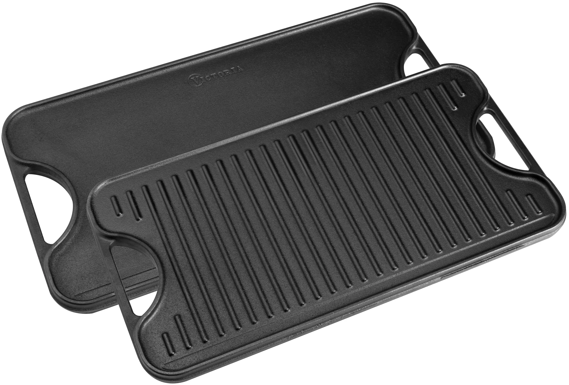Cast iron reversible griddle 25x47 cm, Black Victoria
