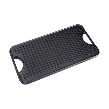 Cast iron reversible griddle 25x47 cm - Black - Victoria