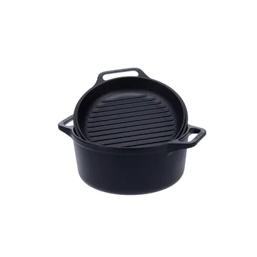 Combo Cooker cast iron pot-frying pan set 2 pieces - Black - Victoria