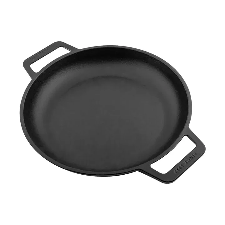 Enameled cast iron flat frying pan with two handles - Ø25 cm - Victoria