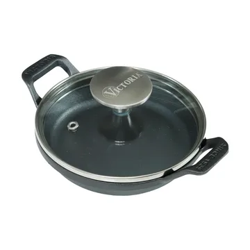 Mini round casserole with glass lid enamelled cast iron - Ø14 cm - Victoria