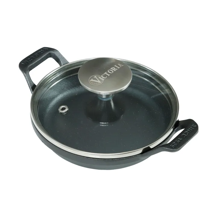 Mini round casserole with glass lid enamelled cast iron - Ø14 cm - Victoria