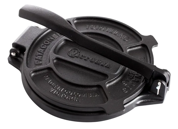 Tortilla iron 16.5 cm cast iron black - Black - Victoria