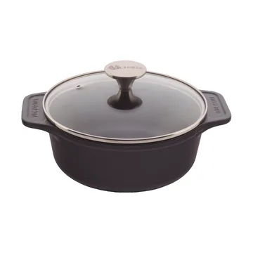 Victoria cast iron casserole with glass lid, enamelled - 1.9 l - Victoria