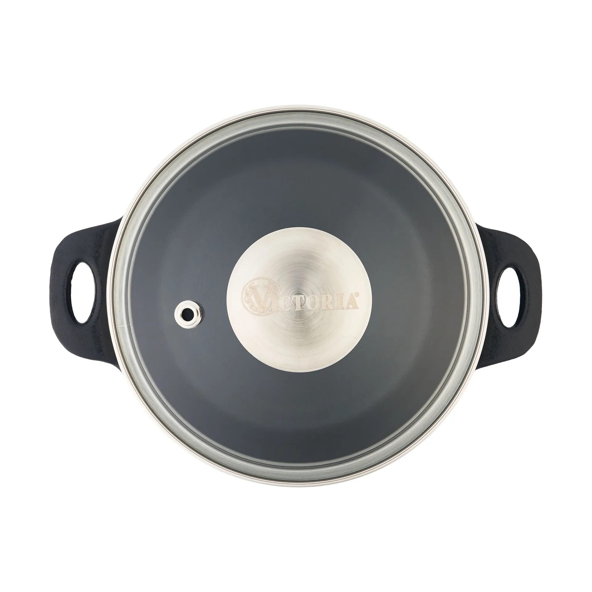 Victoria glass lid with steel knob, Ø14 cm Victoria