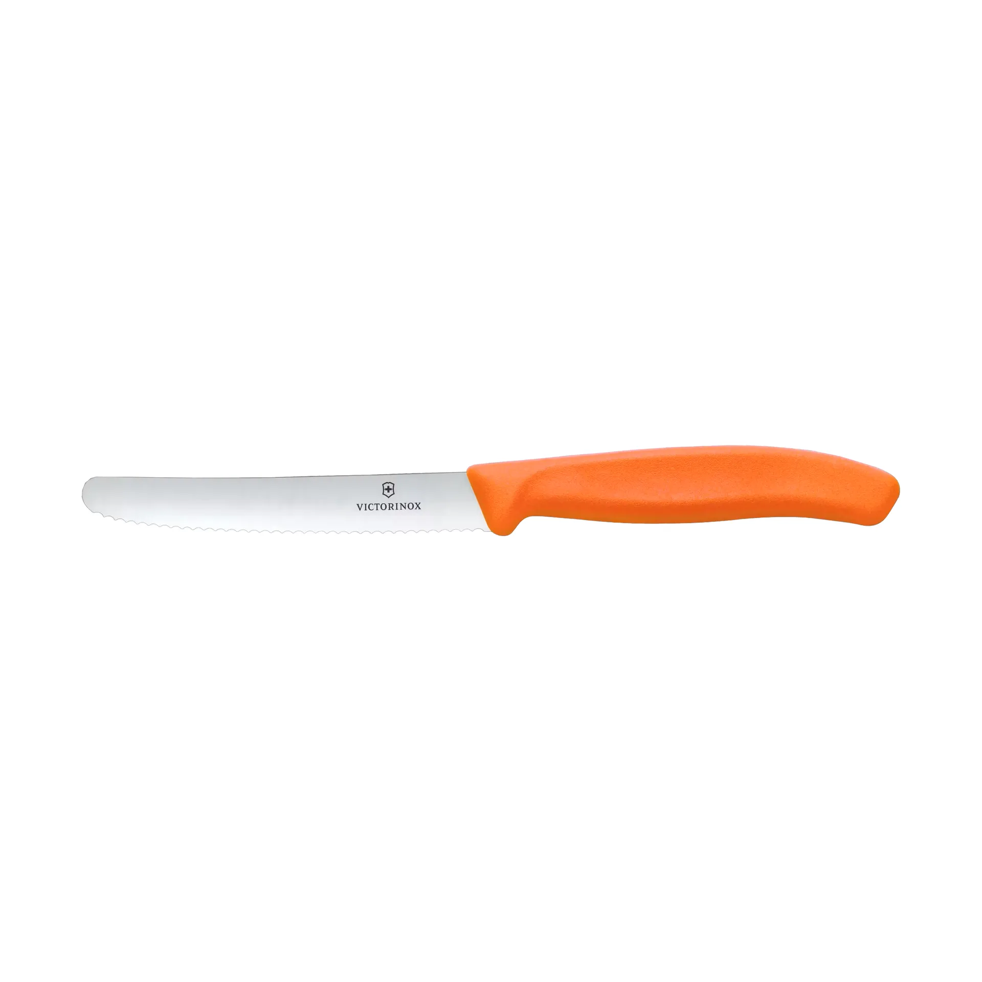 Swiss Classic serrated sausage/tomato knife 11 cm, Orange Victorinox