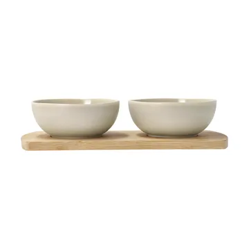 Shoku bamboo tray with 2 bowls - Beige - Villa Collection