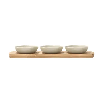 Shoku bamboo tray with 3 bowls - Beige - Villa Collection