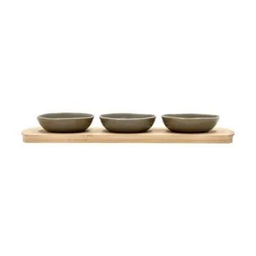 Shoku bamboo tray with 3 bowls - Warm Brown - Villa Collection