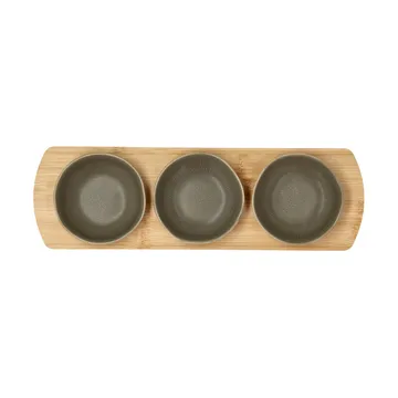 Shoku bamboo tray with 3 bowls - Warm Brown - Villa Collection