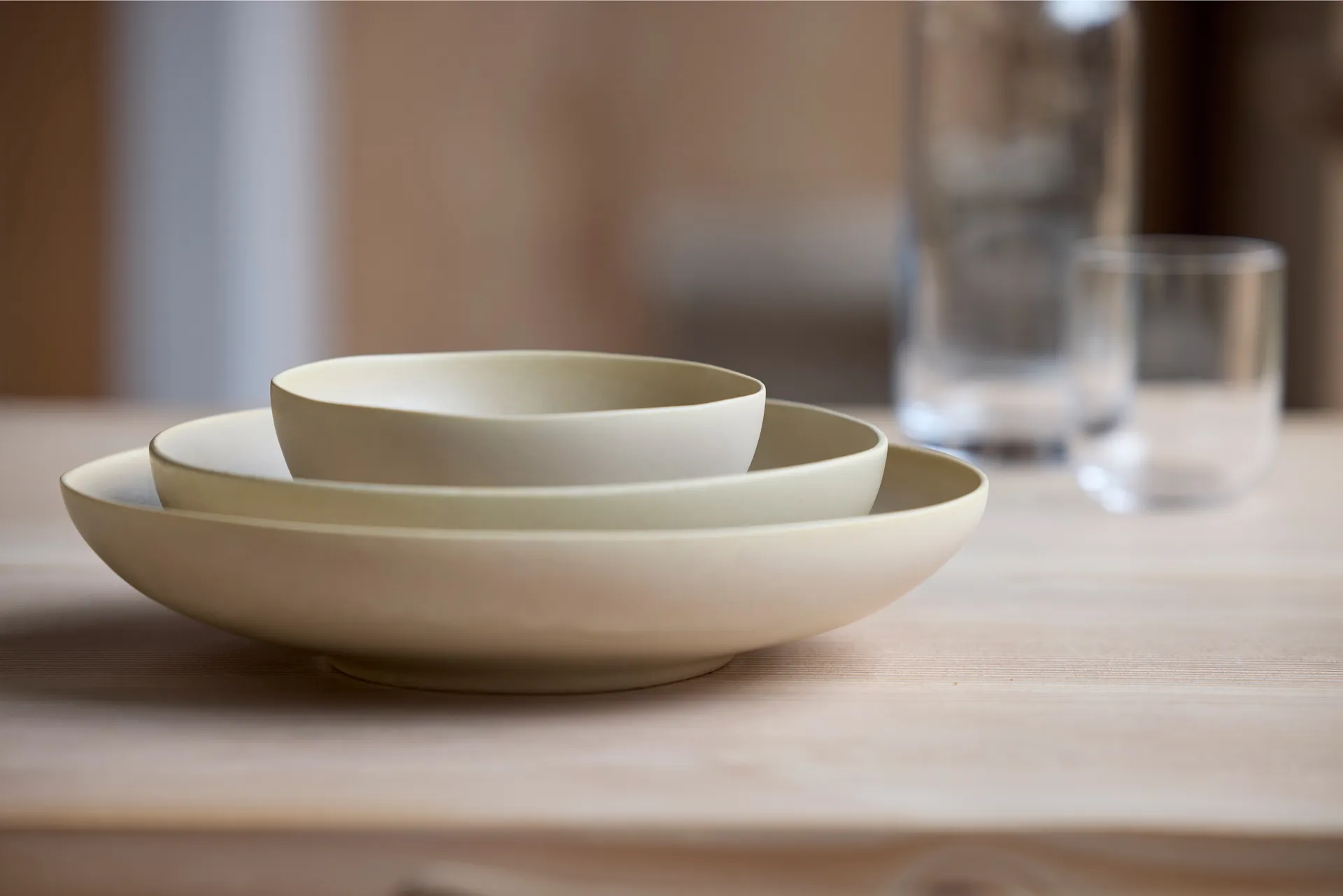 Shoku bowl Ø23 cm, Beige Villa Collection