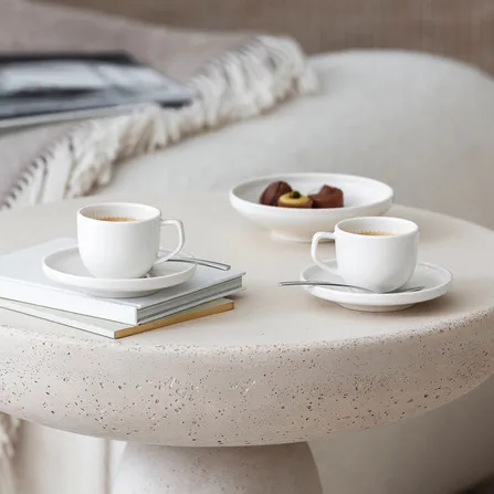 Afina espresso cup 5 cl with saucer, White Villeroy & Boch