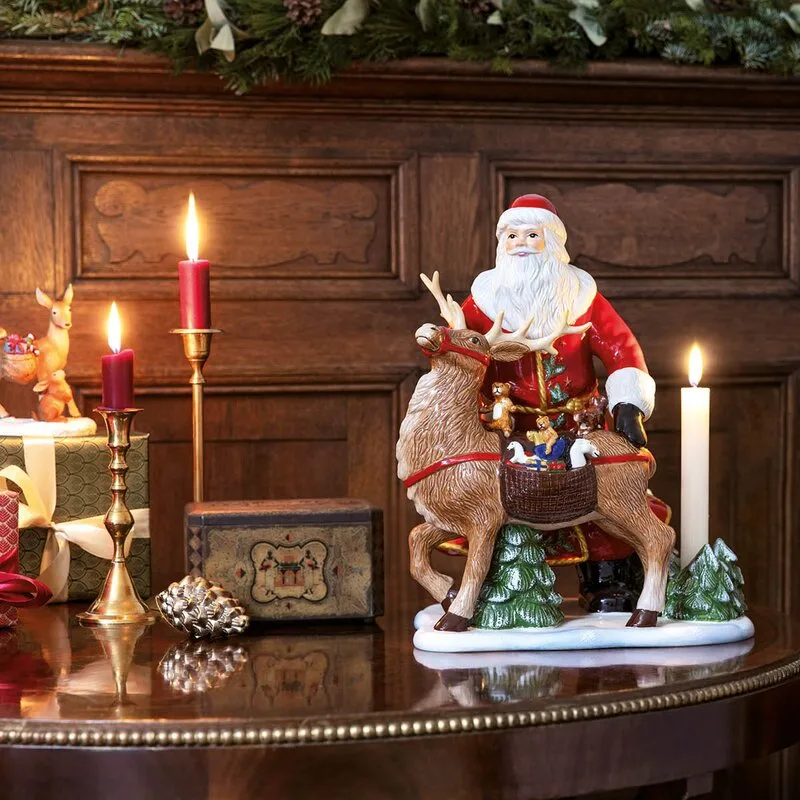 Christmas Toys Memory candle sticks 35 cm, Santa with reindeer Villeroy & Boch