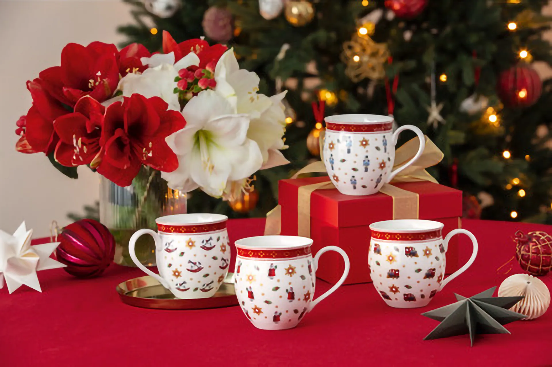Toy's Delight cup 4 pieces, White-red Villeroy & Boch