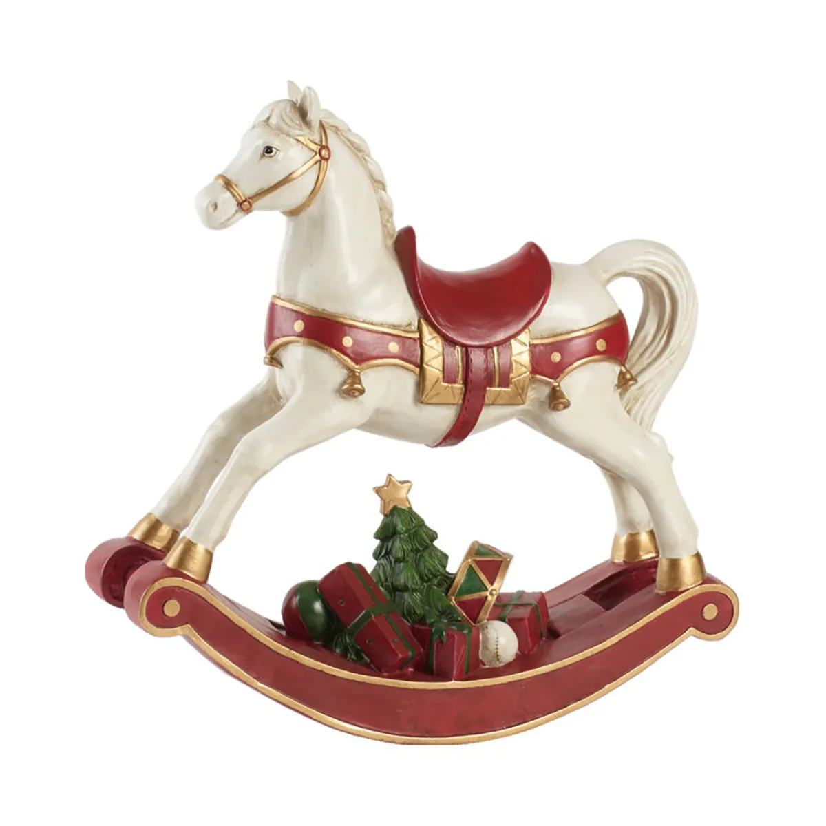 Winter Collage decoration rocking horse, White-red Villeroy & Boch