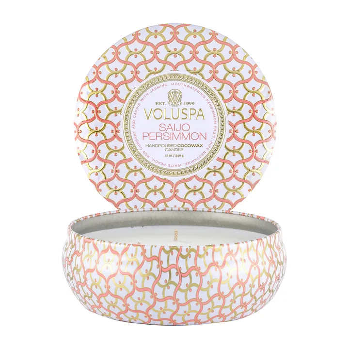 Maison Blanc 3-wick Tin scented 40 hours - Saijo Persimmon - Voluspa