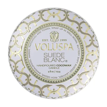 Maison Blanc Mini Tin scented 25 hours - Suede Blanc - Voluspa
