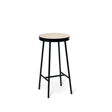 Be My Guest barstool - Rattan, black steel legs - Warm Nordic