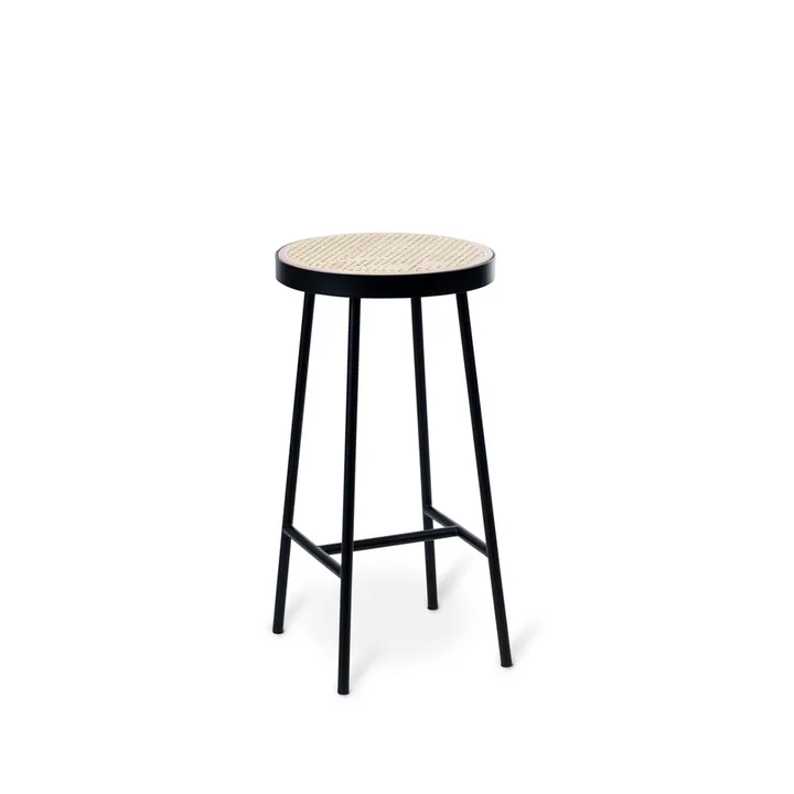 Be My Guest barstool - Rattan, black steel legs - Warm Nordic