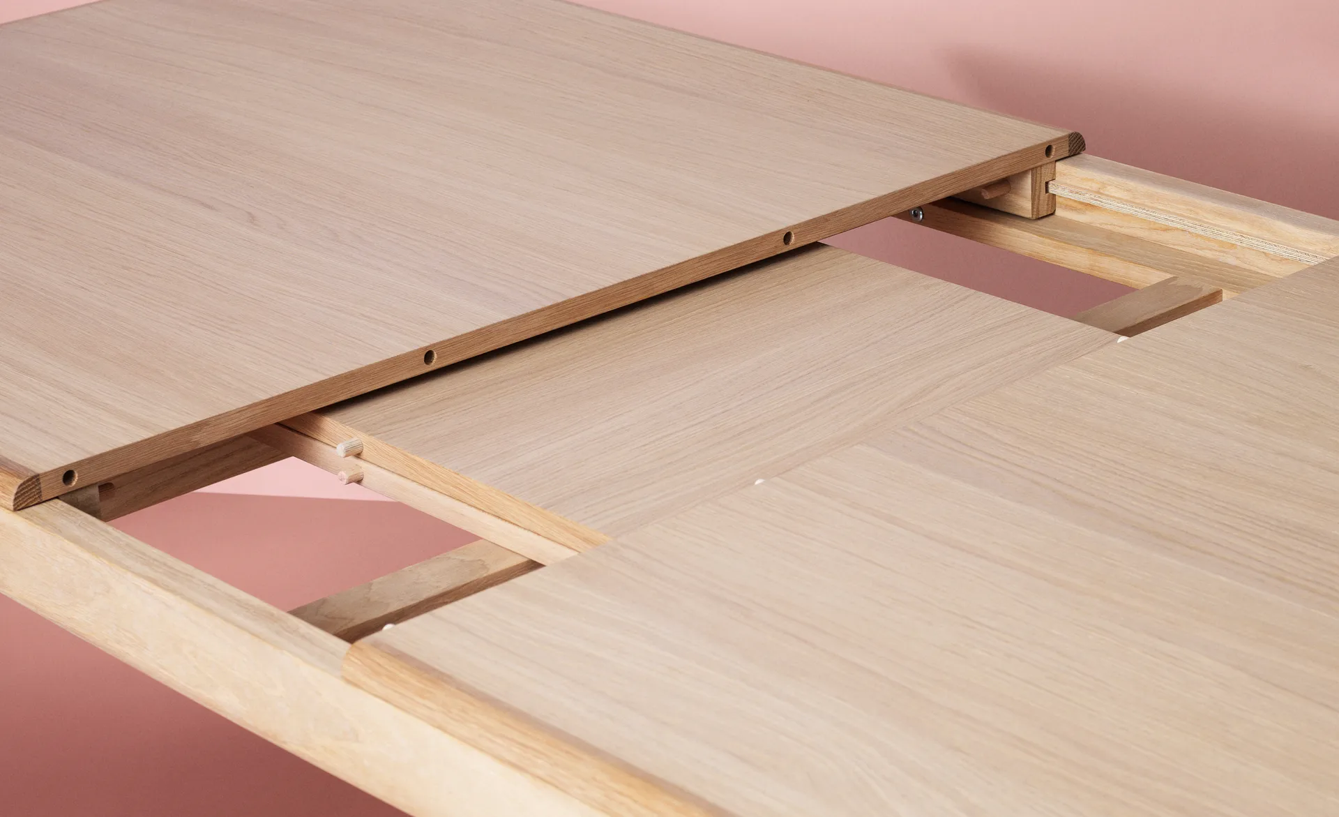 Evermore dining table incl. 2 extension leaves of 45 cm each, Natural oak, 160 cm Warm Nordic