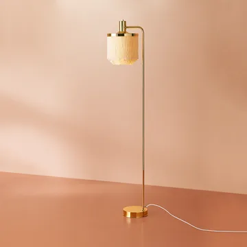 Fringe floor lamp - Cream white, brass plated steel - Warm Nordic