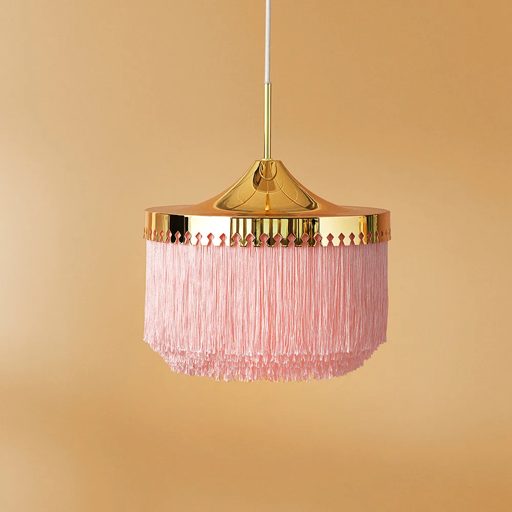 Fringe pendant lamp, Cream white, large Warm Nordic