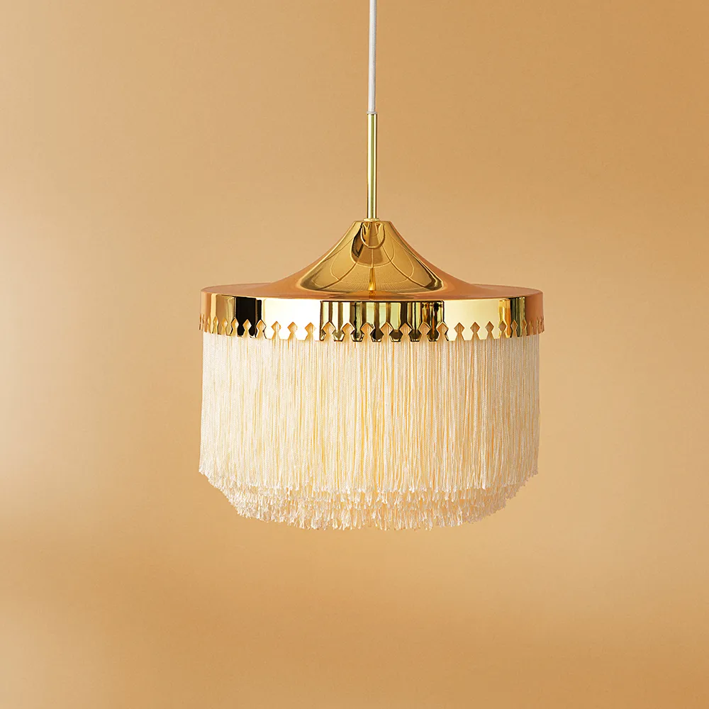 Fringe pendant lamp, Cream white, small Warm Nordic