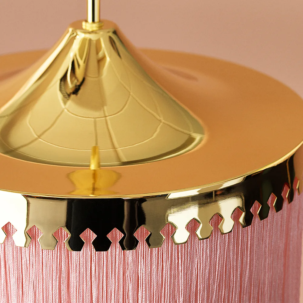 Fringe pendant lamp, Cream white, small Warm Nordic
