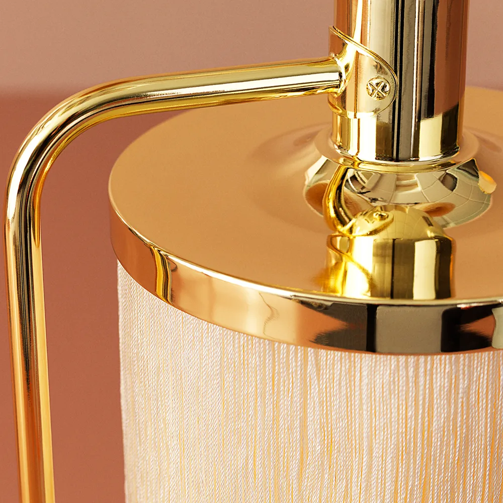 Fringe table lamp, Pale pink Warm Nordic