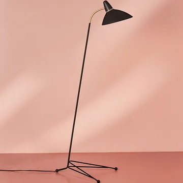 Lightsome floor lamp - Azure blue, brass detail - Warm Nordic