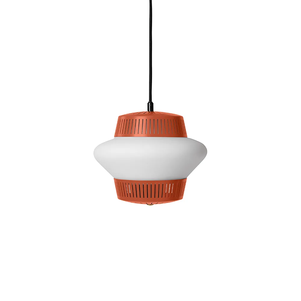 Opal Arch pendant lamp, Rusty red, sandblasted opal Warm Nordic