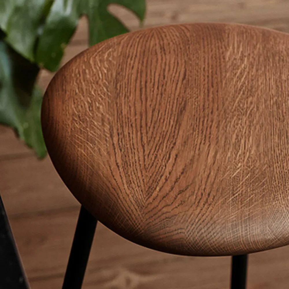 Pebble barstool, Ash oil, h.65, black legs Warm Nordic
