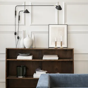 Kelly wall lamp long arm - Black-gold - Watt & Veke