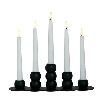 Lykke combinable candle sticks incl. 5 pcs LED-light - Black - Watt & Veke