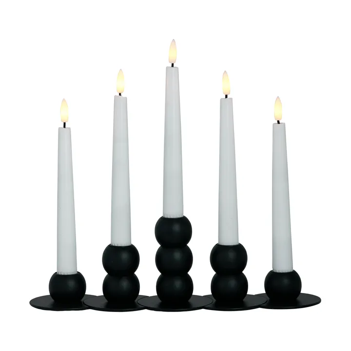 Lykke combinable candle sticks incl. 5 pcs LED-light - Black - Watt & Veke