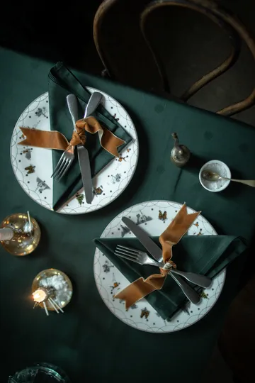 Christmas morning fabric napkin 45x45 cm 2-pack - White-green - Wik & Walsøe