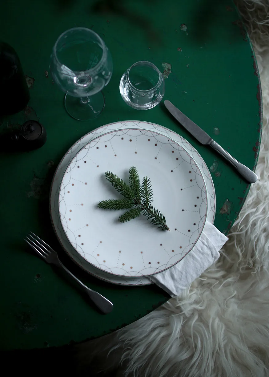 Julemorgen Girlander plate 2 pack 28 cm, White Wik & Walsøe